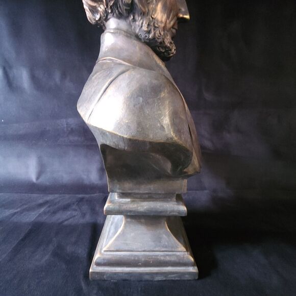 Vintage Bronze Resin Bust Of President Abraham Lincoln Tall Statue Sculpture - Picture 7 of 14